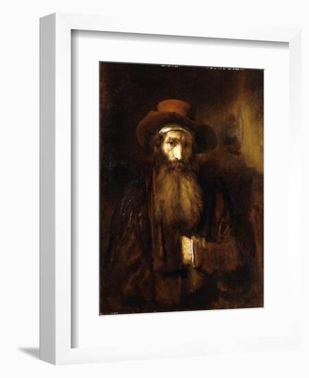 A Bearded Old Man, Wearing a Brown Coat and Russet Hat, 1651-Rembrandt van Rijn-Framed Giclee Print