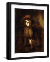 A Bearded Old Man, Wearing a Brown Coat and Russet Hat, 1651-Rembrandt van Rijn-Framed Giclee Print