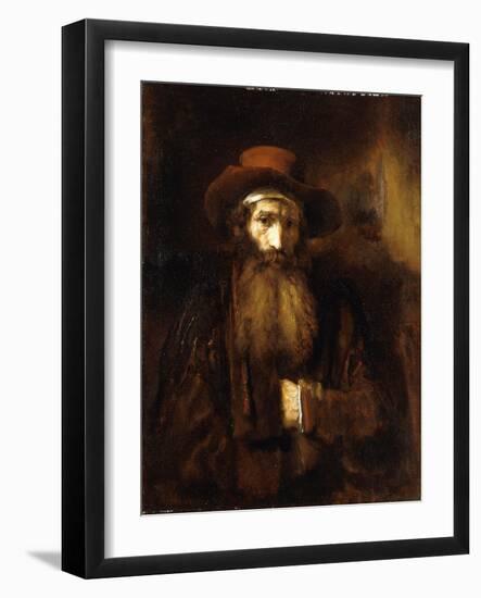 A Bearded Old Man, Wearing a Brown Coat and Russet Hat, 1651-Rembrandt van Rijn-Framed Giclee Print