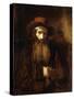 A Bearded Old Man, Wearing a Brown Coat and Russet Hat, 1651-Rembrandt van Rijn-Stretched Canvas