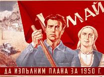 Soviet Poster Commemorating May Day, 1950-A Bearob-Framed Stretched Canvas