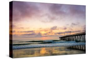 A Beautiful Cloudy Sunrise Captured at the Virginia Beach Fishing Pier-Scottymanphoto-Stretched Canvas