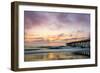 A Beautiful Cloudy Sunrise Captured at the Virginia Beach Fishing Pier-Scottymanphoto-Framed Premium Photographic Print