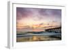 A Beautiful Cloudy Sunrise Captured at the Virginia Beach Fishing Pier-Scottymanphoto-Framed Premium Photographic Print
