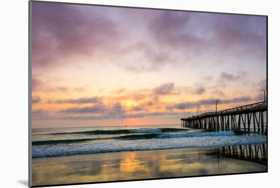 A Beautiful Cloudy Sunrise Captured at the Virginia Beach Fishing Pier-Scottymanphoto-Mounted Premium Photographic Print