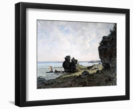 A Beautiful Morning at the Coast of Brittany, 1882-Emmanuel Lansyer-Framed Giclee Print