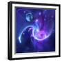 A Beautiful Nebula And a Ringed Planet-Stocktrek Images-Framed Photographic Print