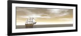 A Beautiful Old Merchant Ship Sailing in the Ocean-null-Framed Premium Giclee Print