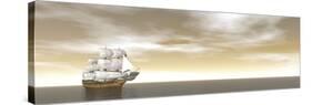 A Beautiful Old Merchant Ship Sailing in the Ocean-null-Stretched Canvas