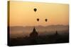 A Beautiful Sunrise over the Buddhist Temples in Bagan-Boaz Rottem-Stretched Canvas