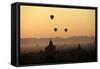 A Beautiful Sunrise over the Buddhist Temples in Bagan-Boaz Rottem-Framed Stretched Canvas