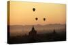 A Beautiful Sunrise over the Buddhist Temples in Bagan-Boaz Rottem-Stretched Canvas