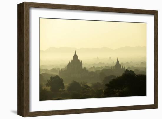 A Beautiful Sunrise over the Buddhist Temples in Bagan-Boaz Rottem-Framed Photographic Print