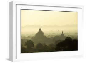 A Beautiful Sunrise over the Buddhist Temples in Bagan-Boaz Rottem-Framed Photographic Print