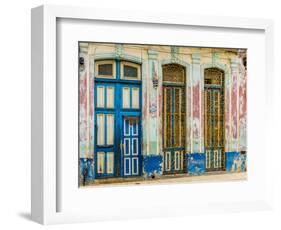 A beautifully aged colourful building in Havana, Cuba-Chris Mouyiaris-Framed Photographic Print