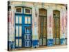A beautifully aged colourful building in Havana, Cuba-Chris Mouyiaris-Stretched Canvas
