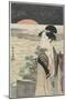 A Beauty Looking at the First Sunrise, 1793-1796-Choki Eishusai-Mounted Giclee Print