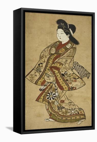 A Beauty Walking, 17th Century-Sigimura Jihei-Framed Stretched Canvas