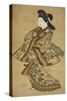 A Beauty Walking, 17th Century-Sigimura Jihei-Stretched Canvas