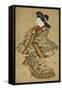 A Beauty Walking, 17th Century-Sigimura Jihei-Framed Stretched Canvas