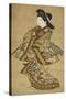 A Beauty Walking, 17th Century-Sigimura Jihei-Stretched Canvas