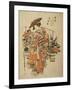 A Beauty Wearing Festival Garb with Two Buckets of Flowers Suspended from a Yoke-Okumura Masanobu-Framed Giclee Print