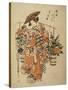 A Beauty Wearing Festival Garb with Two Buckets of Flowers Suspended from a Yoke-Okumura Masanobu-Stretched Canvas