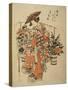 A Beauty Wearing Festival Garb with Two Buckets of Flowers Suspended from a Yoke-Okumura Masanobu-Stretched Canvas