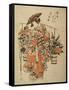 A Beauty Wearing Festival Garb with Two Buckets of Flowers Suspended from a Yoke-Okumura Masanobu-Framed Stretched Canvas