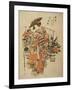 A Beauty Wearing Festival Garb with Two Buckets of Flowers Suspended from a Yoke-Okumura Masanobu-Framed Giclee Print