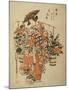 A Beauty Wearing Festival Garb with Two Buckets of Flowers Suspended from a Yoke-Okumura Masanobu-Mounted Giclee Print