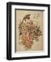 A Beauty Wearing Festival Garb with Two Buckets of Flowers Suspended from a Yoke-Okumura Masanobu-Framed Giclee Print