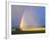 A Beaverslide Haystacker with Full Rainbow in the Big Hole Valley, Jackson, Montana, USA-Chuck Haney-Framed Photographic Print