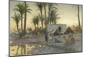 A Bedouin Camp at Gerzereh after Sunset, 1893-Peder Moensted-Mounted Giclee Print
