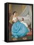 A Bedtime Prayer, 1858 (Oil on Canvas)-Auguste Toulmouche-Framed Stretched Canvas