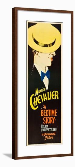 A Bedtime Story, Maurice Chevalier on U.S. insert poster, 1933-null-Framed Art Print