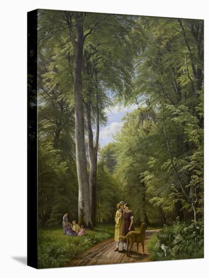 A Beech Wood in May near Iselingen Manor, Zealand, 1857-Peter Christian Skovgaard-Stretched Canvas