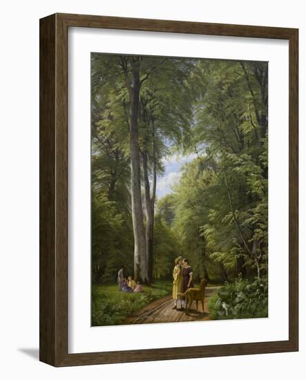 A Beech Wood in May near Iselingen Manor, Zealand, 1857-Peter Christian Skovgaard-Framed Giclee Print