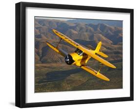 A Beechcraft D-17 Staggerwing in Flight-Stocktrek Images-Framed Premium Photographic Print