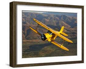 A Beechcraft D-17 Staggerwing in Flight-Stocktrek Images-Framed Photographic Print