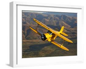 A Beechcraft D-17 Staggerwing in Flight-Stocktrek Images-Framed Photographic Print