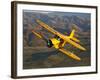 A Beechcraft D-17 Staggerwing in Flight-Stocktrek Images-Framed Photographic Print