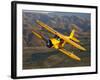 A Beechcraft D-17 Staggerwing in Flight-Stocktrek Images-Framed Photographic Print
