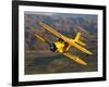 A Beechcraft D-17 Staggerwing in Flight-Stocktrek Images-Framed Photographic Print