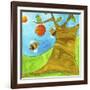 A Beehive Hanging from a Tree-null-Framed Giclee Print