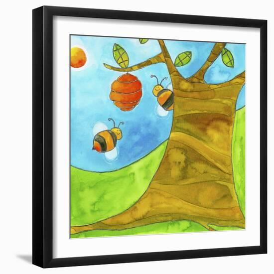 A Beehive Hanging from a Tree-null-Framed Giclee Print