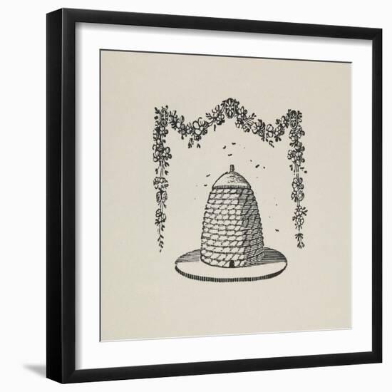 A Beehive With Floral Garland-Thomas Bewick-Framed Premium Giclee Print