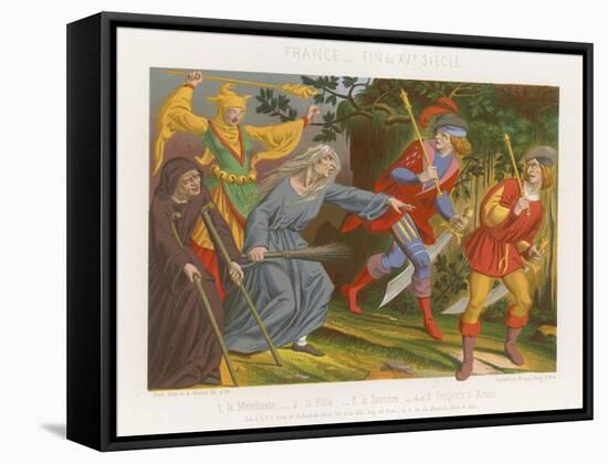 A Beggar, a Fool and a Witch Scare Off the Sergeants at Arms-null-Framed Stretched Canvas