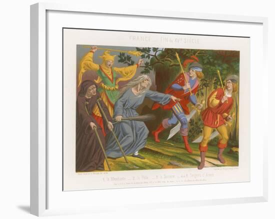 A Beggar, a Fool and a Witch Scare Off the Sergeants at Arms-null-Framed Giclee Print