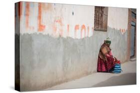 A Beggar Sits in the Street in Copacabana-Alex Saberi-Stretched Canvas